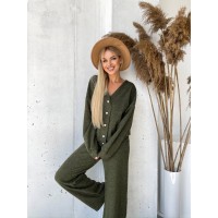 Теплий прогулянковий костюм із ангори кольору хакi 29496