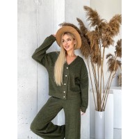 Теплий прогулянковий костюм із ангори кольору хакi 29496