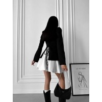 Жіночий стильний костюм 2-ка чорного кольору 29504