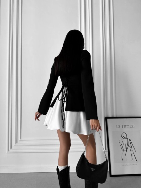 Женский стильный костюм 2-ка черного цвета 29504