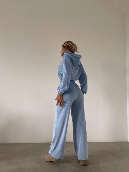 Женский велюровый костюм голубого цвета 29506