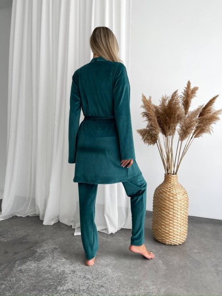 Жіночий комплект-трійка смарагдового кольору 29510