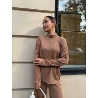 Теплий прогулянковий костюм коричневого кольору 29606