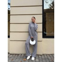 Теплий прогулянковий костюм сiрого кольору 29608