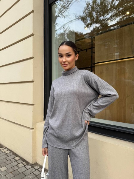 Теплий прогулянковий костюм сiрого кольору 29608