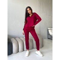 Жіночий теплий костюм із ангори бордового кольору 29624