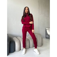 Женский теплый костюм из ангоры бордового цвета 29624