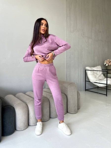 Женский теплый костюм из ангоры пудрового цвета 29626