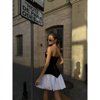 Жіночий комплект (спідниця+корсет) чорного кольору 29639