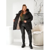 Жіноча зимова куртка чорного кольору 29650