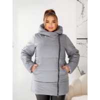 Жіноча зимова куртка сiрого кольору 29652