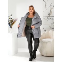 Жіноча зимова куртка сiрого кольору 29652