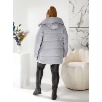 Жіноча зимова куртка сiрого кольору 29652