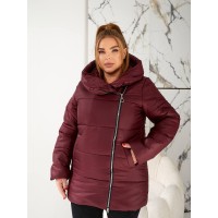 Жіноча зимова куртка бордового кольору 29653