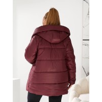 Жіноча зимова куртка бордового кольору 29653