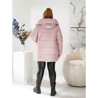 Жіноча зимова куртка пудрового кольору 29655