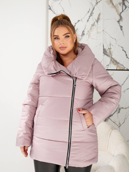 Жіноча зимова куртка пудрового кольору 29655