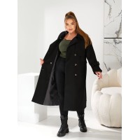 Теплое кашемировое пальто черного цвета 29657