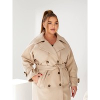 Теплое кашемировое пальто молочного цвета 29658