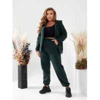 Базовый спортивный костюм для женщин изумрудного цвета 29745