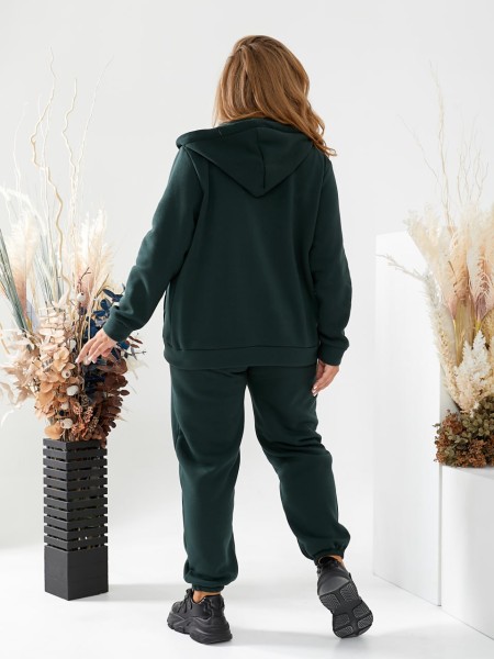 Базовый спортивный костюм для женщин изумрудного цвета 29745