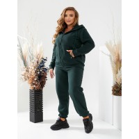Базовый спортивный костюм для женщин изумрудного цвета 29745