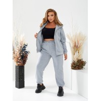 Базовый спортивный костюм для женщин серого цвета 29746