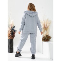 Базовый спортивный костюм для женщин серого цвета 29746