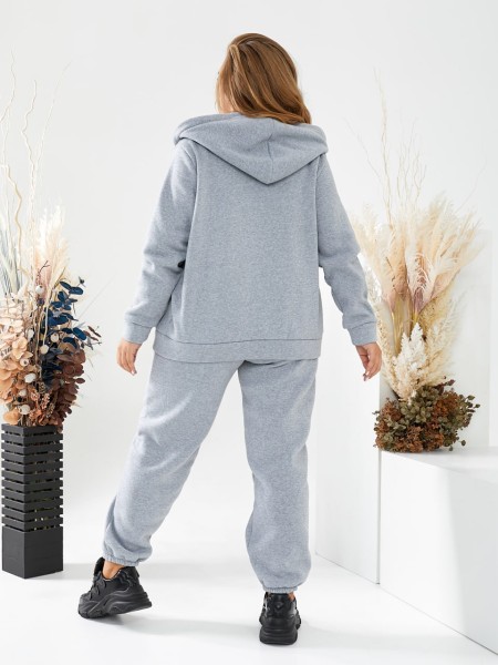 Базовый спортивный костюм для женщин серого цвета 29746
