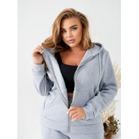 Базовый спортивный костюм для женщин серого цвета 29746