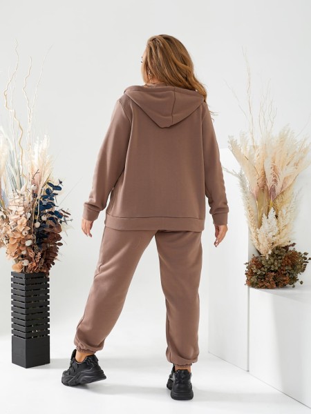 Базовый спортивный костюм для женщин кофейного цвета 29747