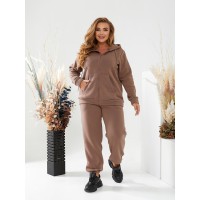 Базовый спортивный костюм для женщин кофейного цвета 29747