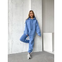 Жіночий спортивний костюм з капюшоном блакитного кольору 29759