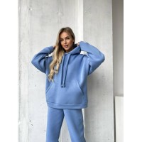 Жіночий спортивний костюм з капюшоном блакитного кольору 29759