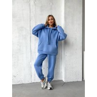 Жіночий спортивний костюм з капюшоном блакитного кольору 29759