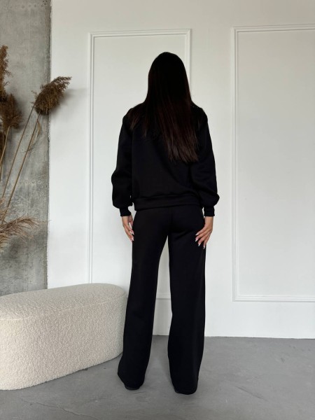 Женский теплый костюм на змейке черного цвета 29773