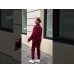 Теплий жіночий костюм бордового кольору 29610
