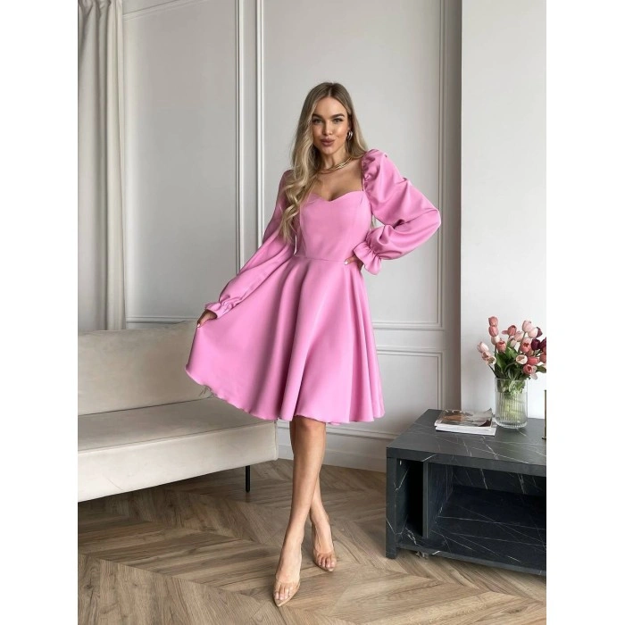 Класична сукня мiнi рожевого кольору 30907