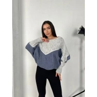 Тонкий женский свитер серого цвета 31607