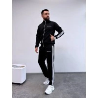 Мужской спортивный костюм с лампасами черного цвета 33063