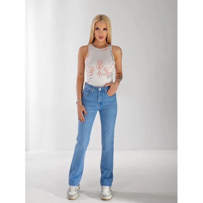 Джинсы Olivium Slim straight женские светло-синего цвета 33175