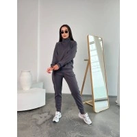 Жіночий повсякденний костюм графiтового кольору 26127 N